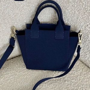 Rothys Navy The Mini Convertible Vegan Satchel Bag Purse Crossbody Micro Bag HTF